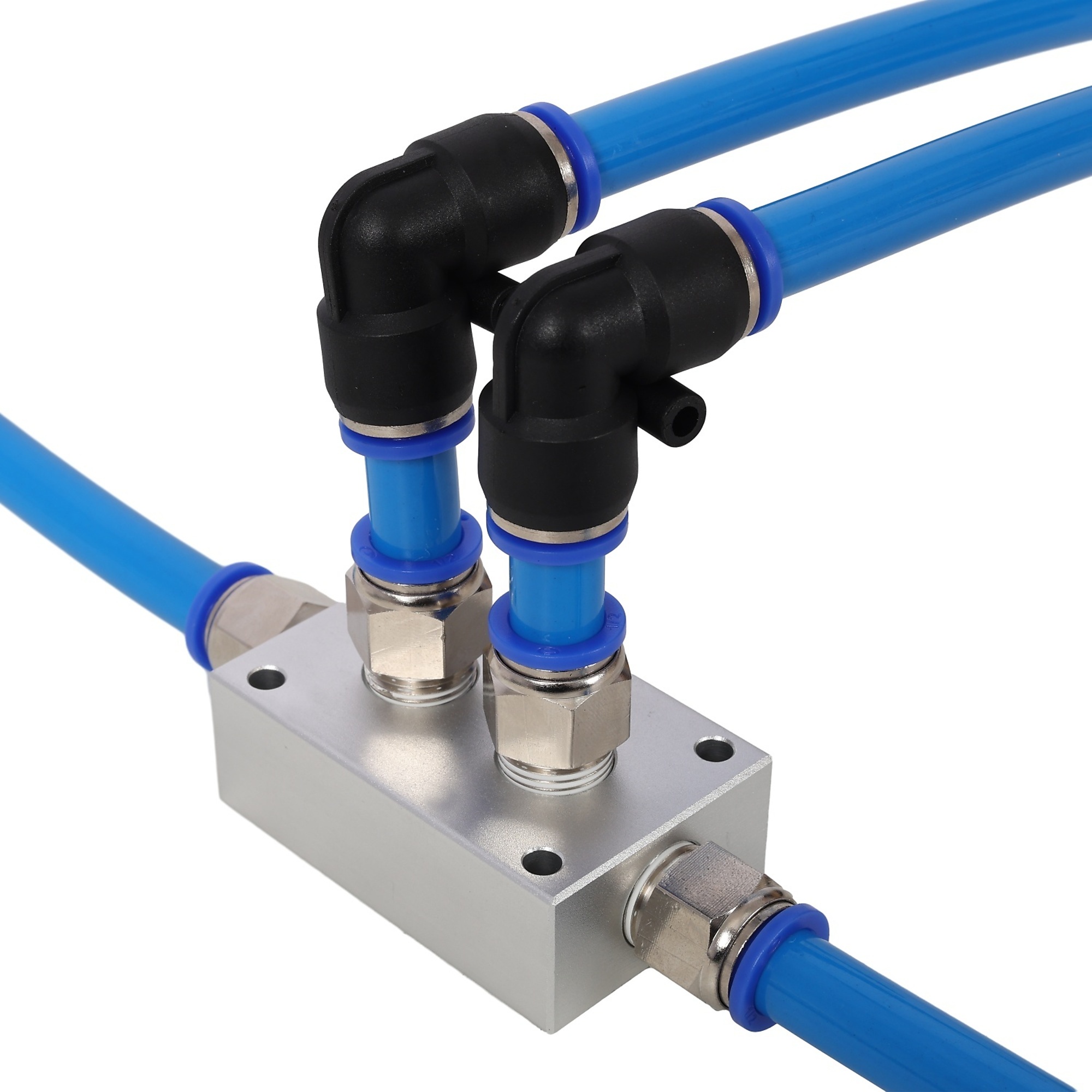 BlackTeck Air Push-to-Connect Kit — 1/2in. OD x 3/8in. ID, 100ft. TPEE Tubing, Blue, Model# N2-220504